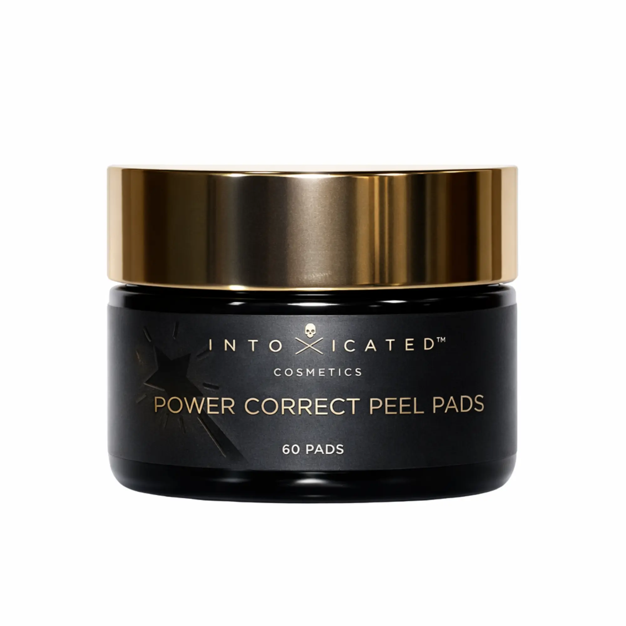 Intoxicated Cosmetics Power Correct Peel Pads Featuring 12% Glycolic Acid, 1% Phytic Acid, 12% Lactic Acid, 0.5% Azelaic Acid, 1.5% Mandelic Acid, 2% Salicylic Acid, Niacinamide, and Green Tea Extract