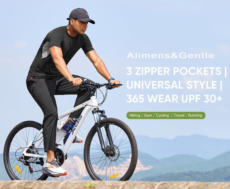 Men's Lightweight Hiking Pants Quick-Dry Water-Proof Sweatpants Joggers with Zipper Pockets for Workout Travel Running Sports Jogging Wear