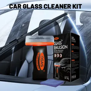 1Set Automotive Oil Film Cleaning Brushfor Car Windows - All-in-One Kit with Glass Cleaning Emulsion Formula and Sponge - Interior & Exterior Use, Effective Oil Film Remover for Windshield and Window Cleaning