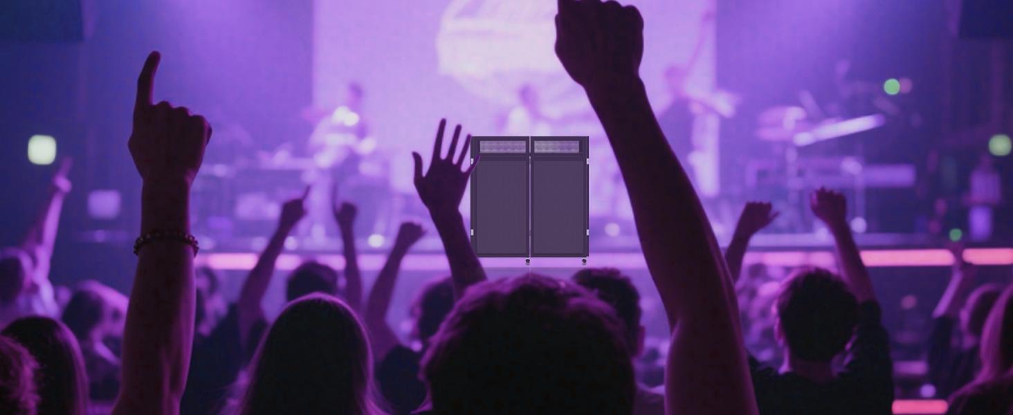 DJ Facade Booth Table 40" x 20" - Portable Detachable DJ Booth Table Station with Black/White Scrims & Carry Bag for Show, Party, Gathering