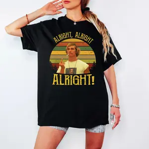 Dazed and Confused Shirt, David Wooderson Alright Alright Alright Vintage Comfort Colors T-Shirt, 1980s Movies TV Show Quote Unisex T-Shirt