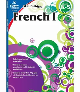 Carson Dellosa Skill Builders K-5 French Workbook, Alphabet, Vocabulary, Numbers, Geography, and More, Kindergarten to 5th Grade Classroom or Homeschool Curriculum   Paperback – January 3, 2011