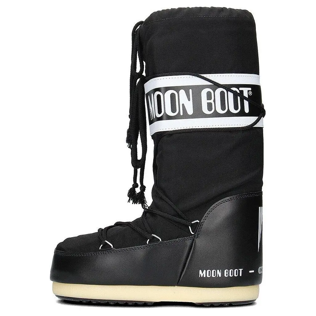 Women's Moon Boot Icon Logo Printed Lace-Up Footwear, Stylish Women's Shoe for Casual Wear