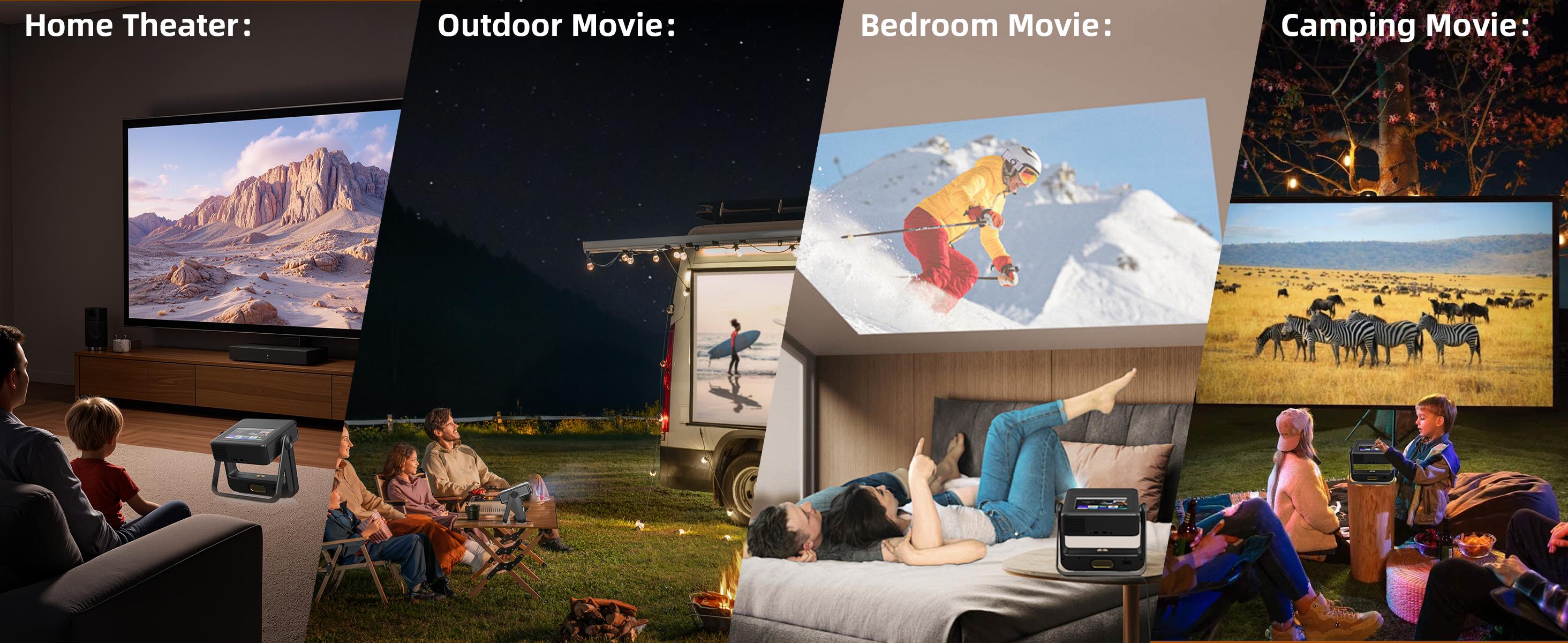 XBJ  Projector 4K 800ANSI Lumens WiFi6/5G BT5.2 Smart Touchscreen 150 Inch Screen for Home Cinema & Outdoor Movies High-Quality Christmas Gifts Christmas gift Holiday Haul