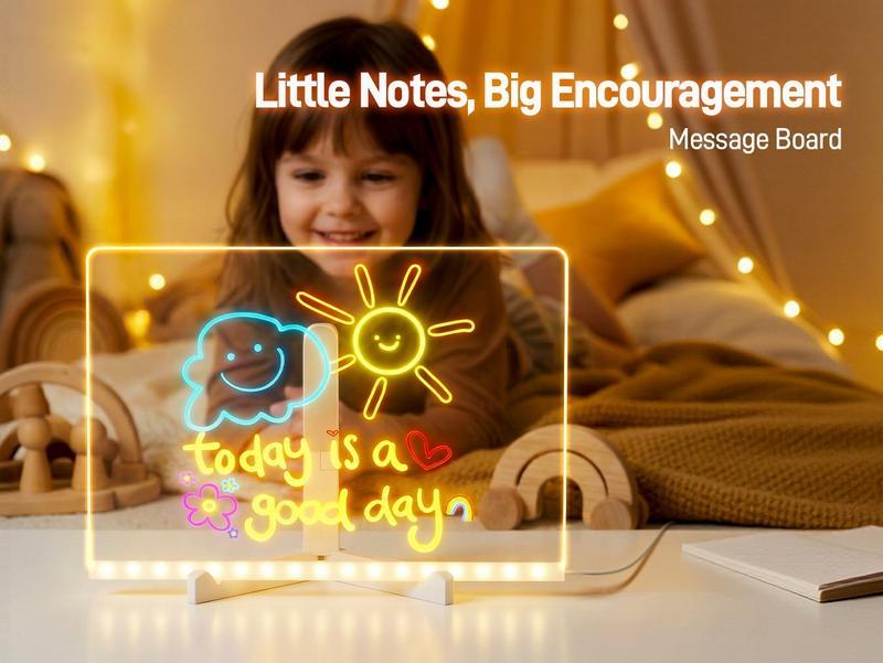 Dohelly Acrylic LED Drawing Board for Kids, Acrylic Dry Erase Light-Up Drawing Board with Stand, Markers & Wipes, Erasable Reusable Board for Kids Learning, Ideal Gift for Birthday Modern LED Lamp for Office School Home