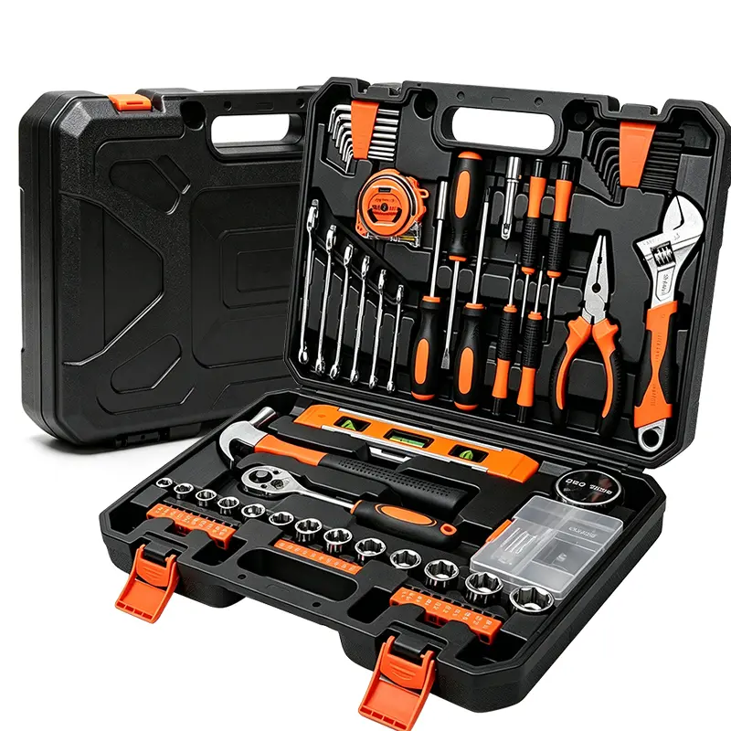 140-Piece Household Hand Tool Kit with Portable Toolbox | Home Repair Tool Set with Socket Wrench, Screwdriver, Pliers, Tape Measure and Level for DIY and Maintenance