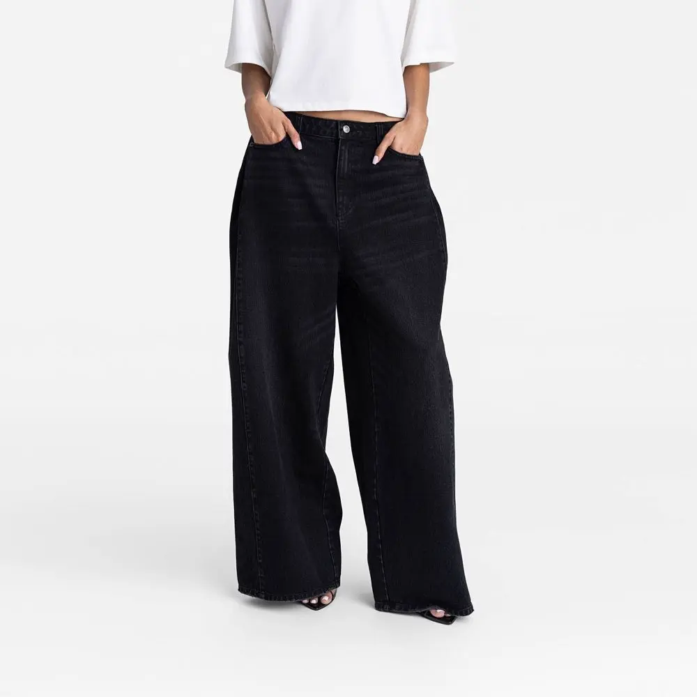 KBB by KAHLANA Women's Low-Rise Wide Leg 'The Rachel Jean', Everyday, Bottoms, Denim, Cotton, Vibe, Casual, Women's Fashion, Low Rise Jeans, 90S Low-Rise Pants, Full Length