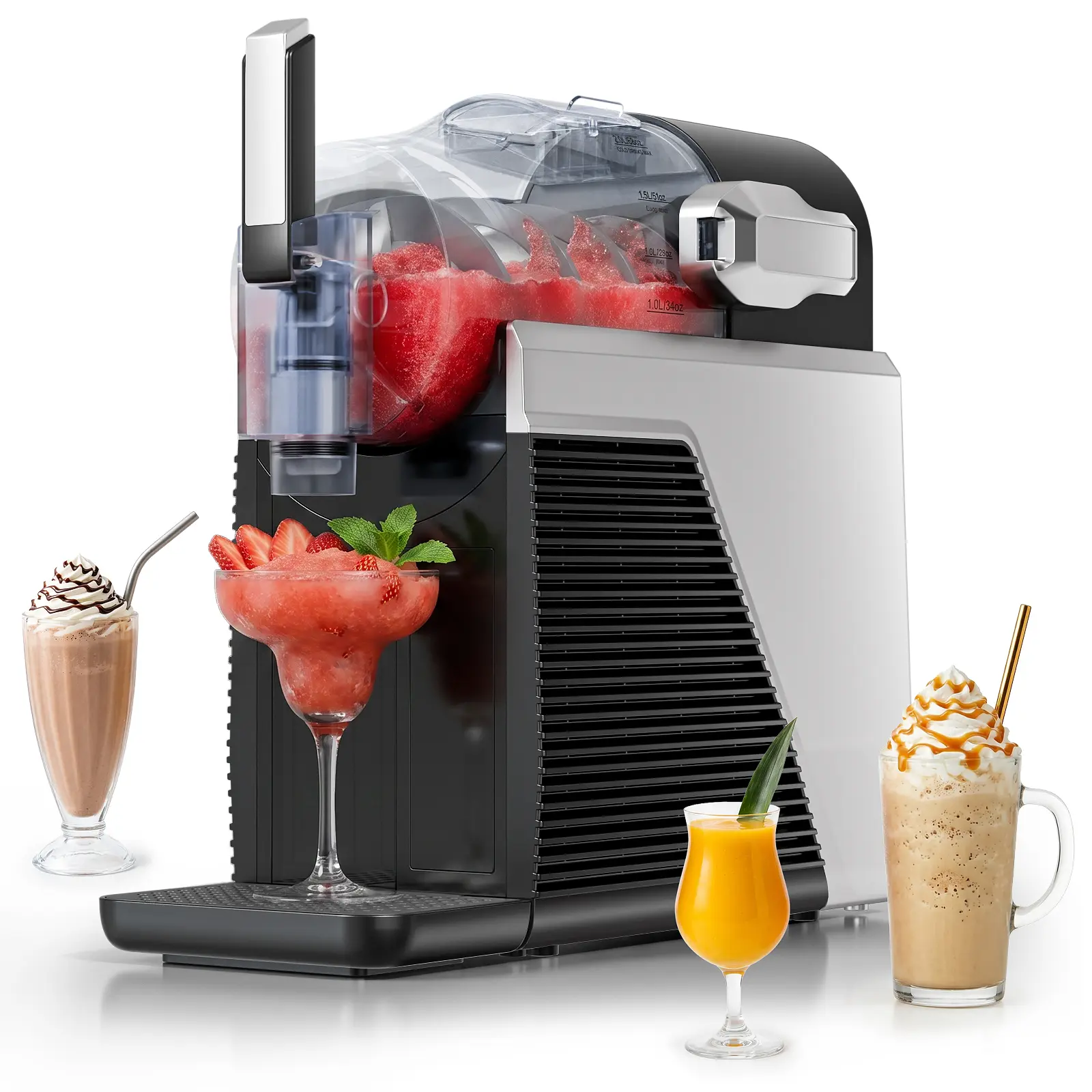 Slushie Machine for Home, Frozen Juice Slush Milkshake, No Ice Needed, Adjustable Hardness, Self-Cleaning Function, Safety Protection, Frozen Drink Maker, SummerWins tiktokshopbacktoschool