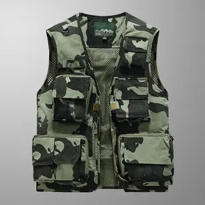Men’s Multi-Functional Camouflage Outdoor Vest/Waistcoat for Middle-Aged Men – Lightweight Casual Fishing Summer Workwear, Plus Size