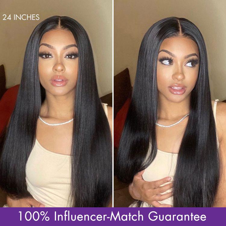 [Live]Luvme All Day Comfort Wig Glueless 7x6 Closure Pre Plucked Pre Bleached Pre Cut Melted Lace 180% Density Silky Straight Ready To Go-Come with Side Part