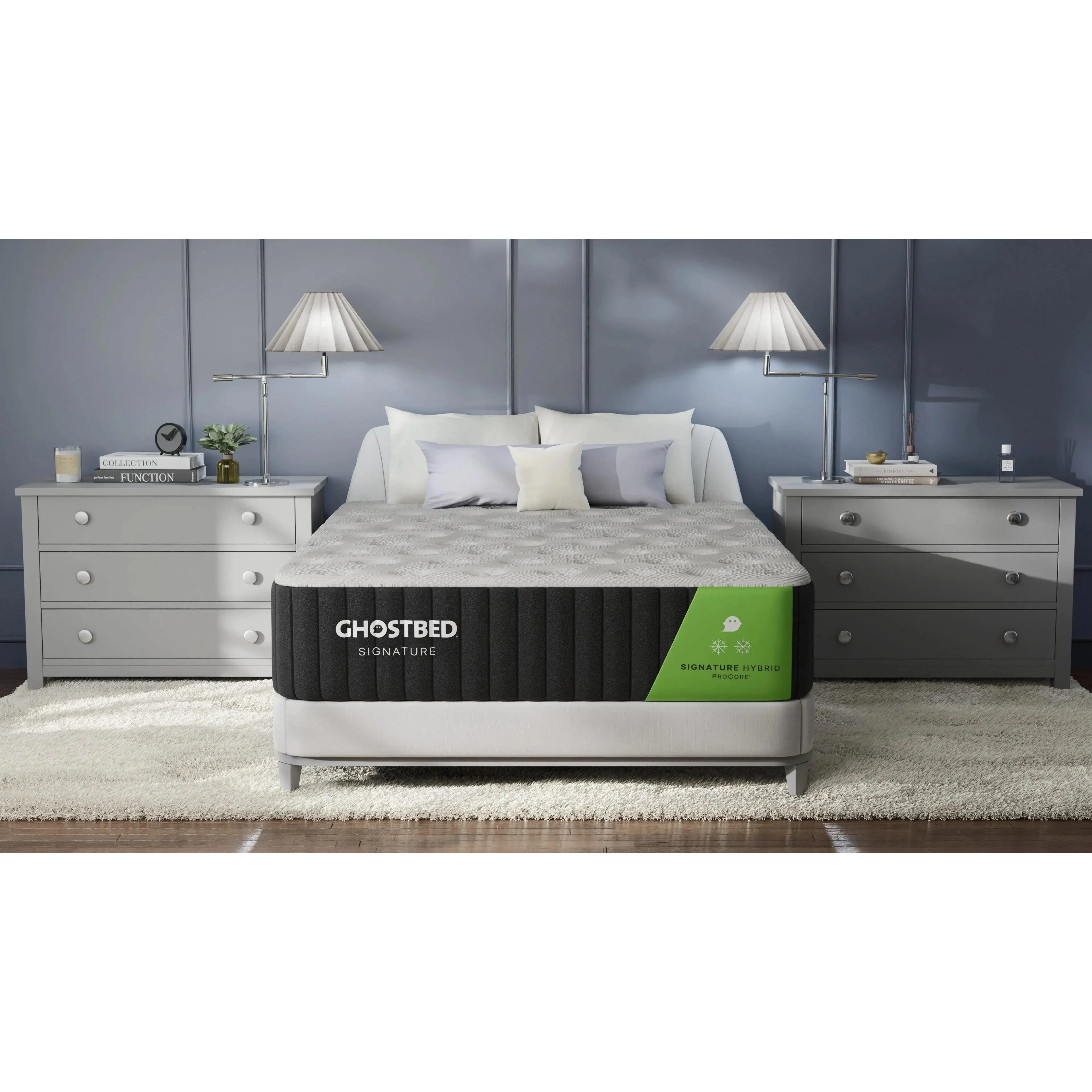 GhostBed Signature Hybrid Memory Foam Mattress - 12 in Indoor Beds, Hybrid Mattress Beds, Premium Support, Cool Contouring Comfort, Integrated Coil System, High-Quality Furniture, Memory Foam Mattresses, Cooling Memory Foam