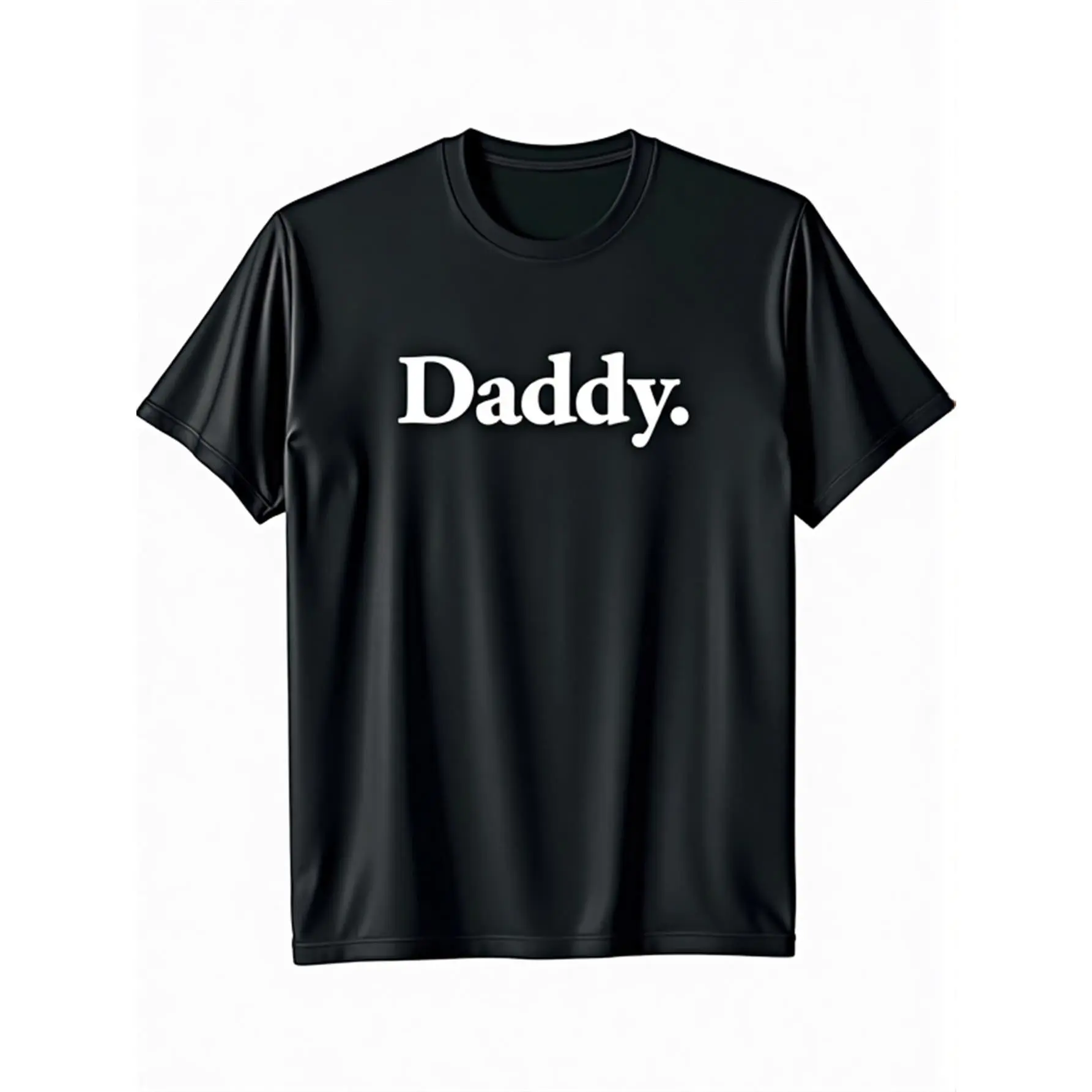 Men's Daddy T-Shirt - Menswear Crew Neck Short Sleeve Streetwear Top, Dad Word Printed, Slight Stretch Fabric, Regular Fit, All-Season Men's Casual T-Shirt