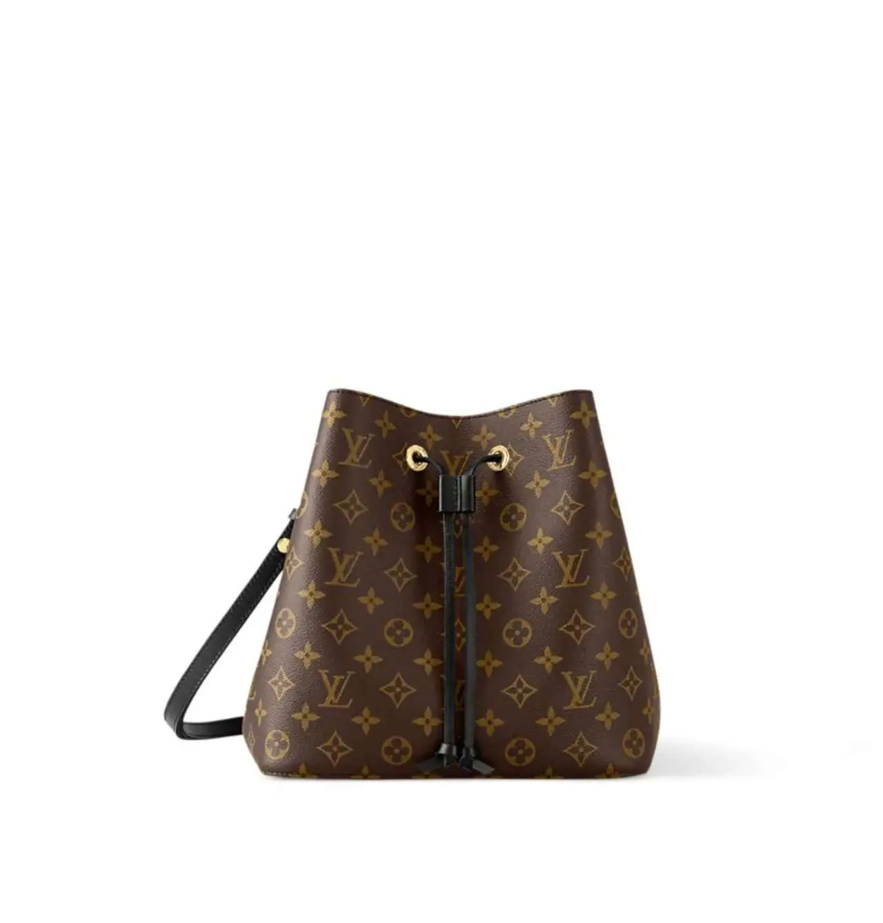 Pre-owned Louis Vuitton NéoNoé Monogram Black Bucket Bag with Drawstring | Shoulder & Crossbody Handbag