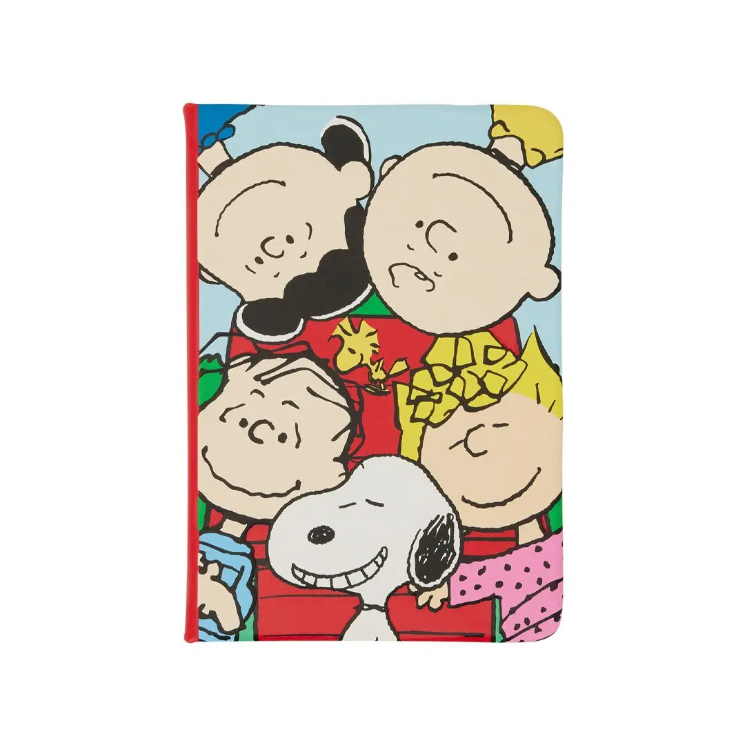 Loungefly Peanuts Snoopy & Gang Charlie Brown Faux Leather Refillable Journal - 5”w x 7”h Cute Cartoon Notebook, Office Stationery for Writing & Journaling Supplies