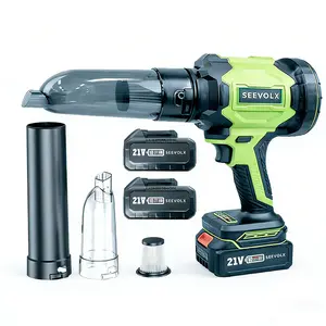 SEEVOLX 2-in-1 Cordless Blower Vacuum 60m/s Wind Speed Pure Copper Motor High Capacity 21V Battery Adjustable Speed Multi-Scenario Application Ideal Gift Choice