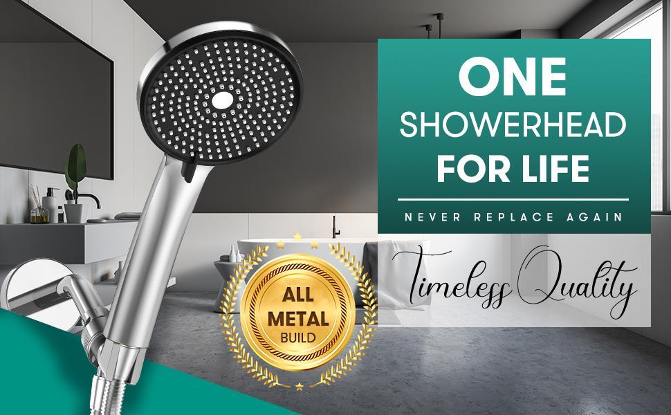 ROLAKUL High Pressure Multi-Mode Handheld Showerhead with Anti-clogging Nozzles & Built-in Power Wash Function for Tub Tiles & Pets Extra-long Stainless Steel Hose Wall Ceiling Mounts
