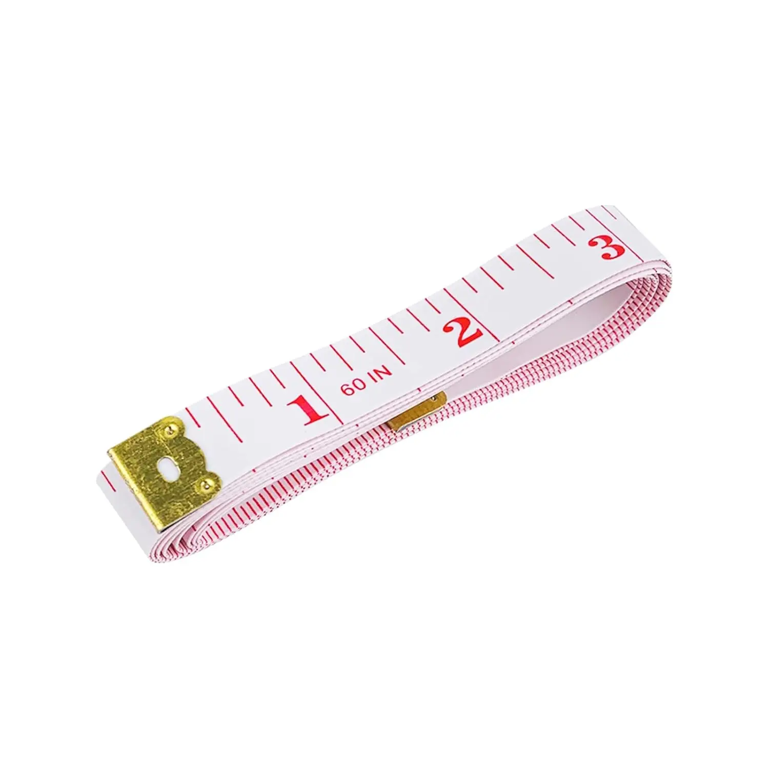 Soft Tape Measure Double Scale  Sewing Flexible Tailor Craft Vinyl Ruler for    Measurement, Has Centimetre Scale on Reverse Side 60-inch(Red on White)