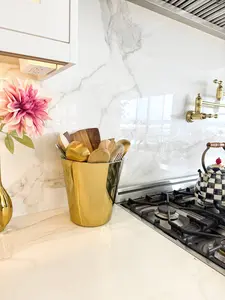 Gold Octagon Kitchen Utensil Holder