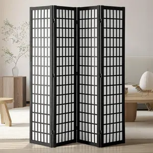 VEVOR Room Divider,  , 4 Panel Japanese Room Divider, Wood Folding Privacy Screen Indoor, Japanese Partition Dividers Portable Decoration Screens, for Room Separation Home Office Restaurant & Bedroom