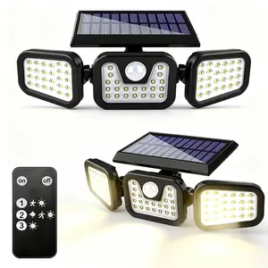 2-Pack Solar Motion Sensor LED Lights with Remote Control – Waterproof Security Lighting for Garage, Driveway & Backyard