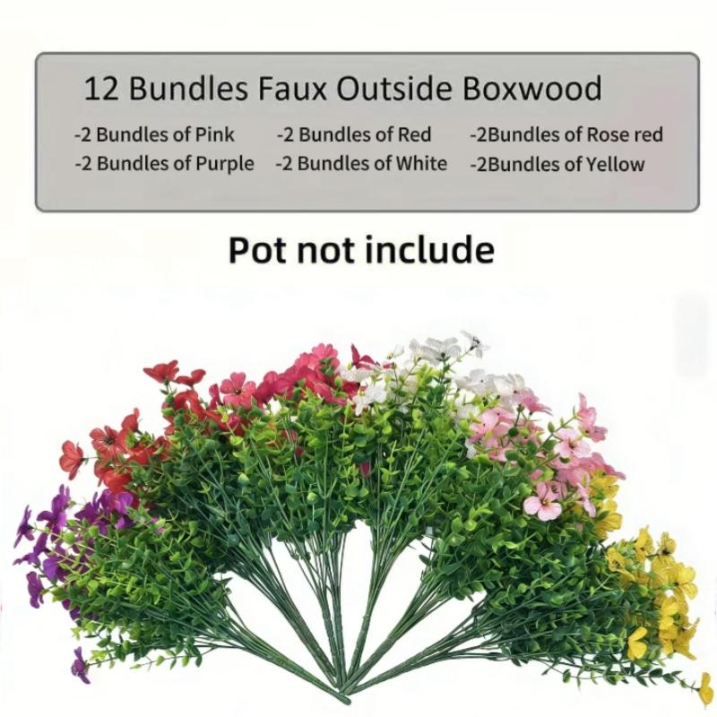 6-Color Artificial Flower (6/12pcs/set), UV Resistant Colorful Fake Flower, Decorative Bouquet for Home Garden Party Wedding Decor, Artificial Flowers Bouquet 6-Color Artificial Flower (6/12pcs/set), UV Resistant Colorful Fake Flower, Decorative Bouquet for Home Garden Party Wedding Decor, Artificial Flowers Bouquet