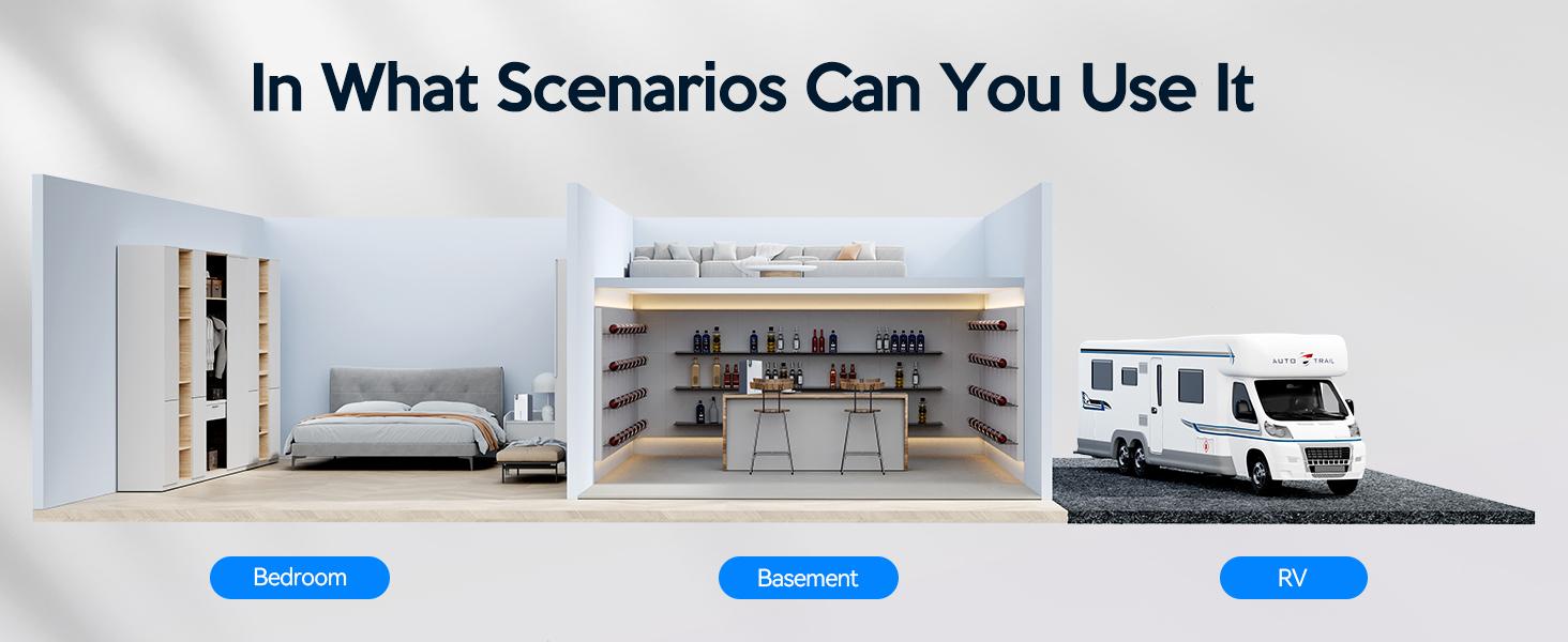 Large Room or Basement Dehumidifier, Automatic and Manual Drainage, Intelligent Humidity Control, Automatic Defrost, Dry Clothes Function (for 4500 sq. ft.) Dehumidifier with Water Tank.