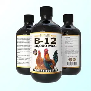 B12 B-12 Liquid 10,000 MCG Supplement for Poultry Birds, Chickens, Hens, Roosters, Pigeons, Ducks, Gooses, Turkeys & All Farm Animals 16oz Vitamin Drinking Water Additive