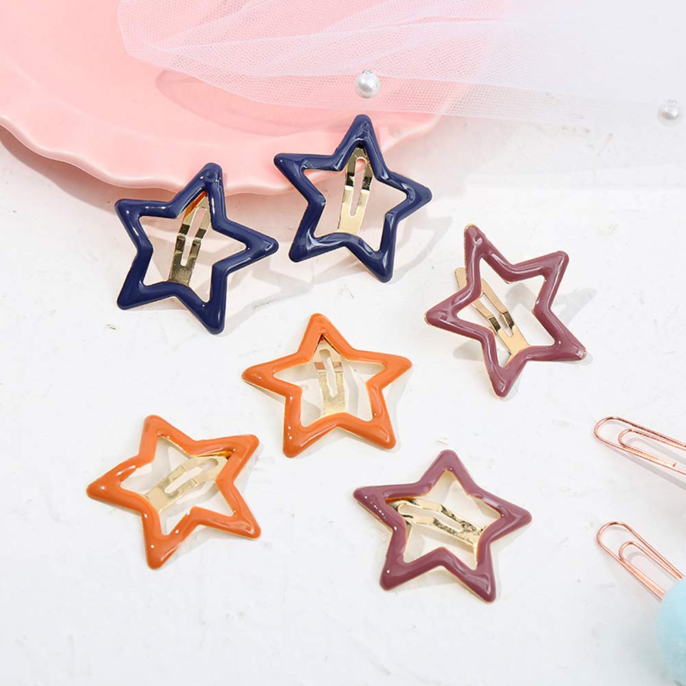 12 Pcs Metal Snap Hair Clips Star Hair Barrettes Hair Accessories for Women Girls