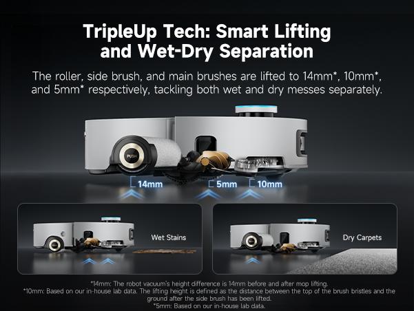 DREAME Aqua10 Ultra Roller Robot Vacuum and Mop & 30,000Pa Suction, Self-Cleaning Dock & Extending Roller Mop, Heat-Washes & Dries, Carpet Protection, AI Camera & LiDAR Avoidance Tech, Voice Control