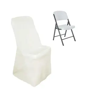 Polyester Folding Chair Cover Ivory for Lifetime Chairs - Durable Reusable Slipcover
