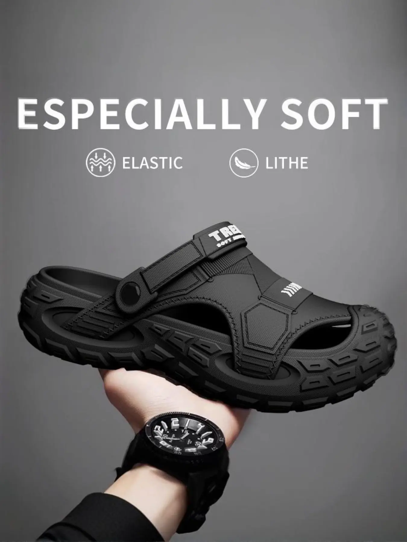 Unisex Fashion Sporty EVA Shoes, Soft Comfortable Sole, Simple Style, Versatile Travel Beach Casual Adjustable Sandals, All Seasons, Comfy Sandals, Sandal Footwear