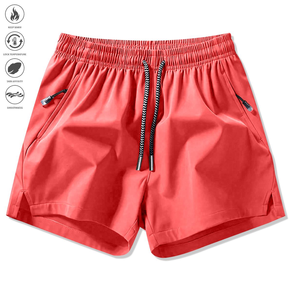 Men’s athletic shorts for summer, casual quick-dry design with an elastic waistband, drawstring, zippered pockets—durable and comfortable, suitable for gym workouts and outdoor leisure activities