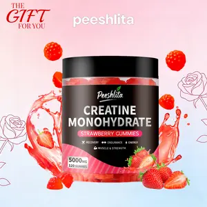 Peeshlita CORE Creatine Monohydrate Gummies 5000mg Per Serving | 120 Ct, Strawberry Flavor, Sugar Free | Valentines Day Fitness Gift for Him & Her | Pre Workout Supplement for Muscle Growth, Strength & Recovery Support