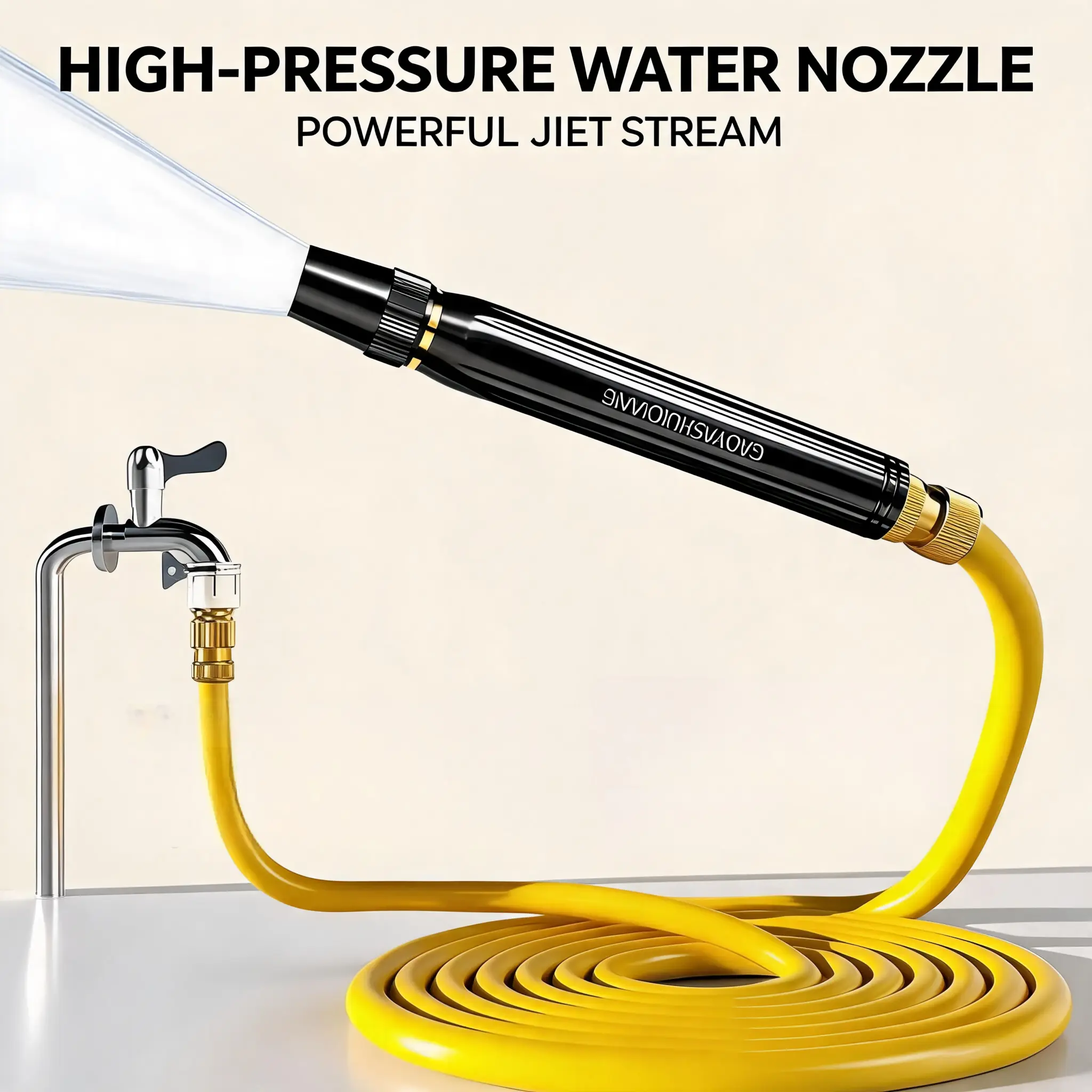 Alloy High Pressure Car Wash Gun with Boost Nozzle, 3 Multi-Modes Spray Control, Pacifier Connector Water Hose Sprayer for Cars Cleaning & Garden Irrigation, Adjustable