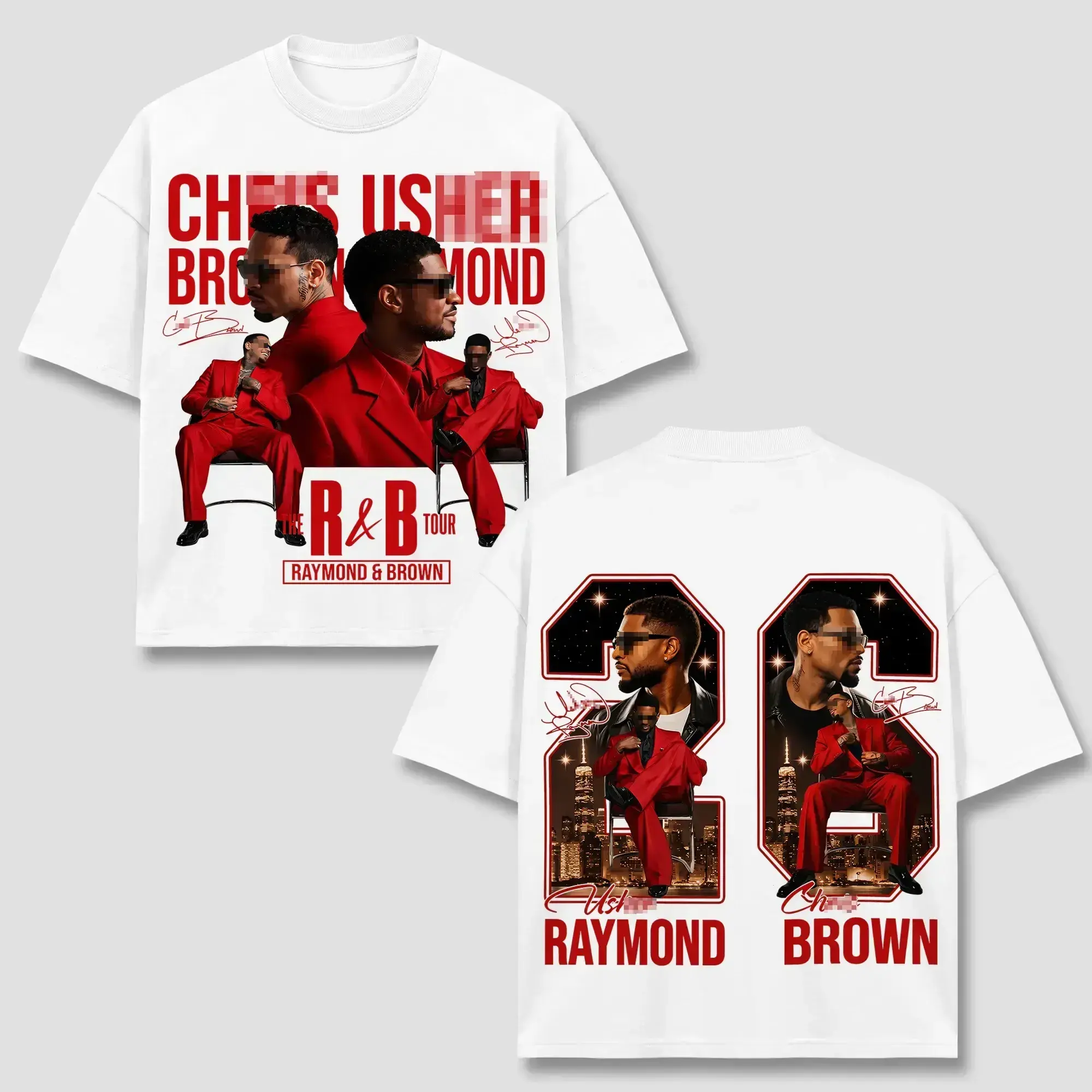 [FREE SHIP] Brown Raymond T-Shirt, Raymond and Brown RAndB Tour Tee, Live Nation Concert Dates Tracklist Top, Breezy Singer Graphic, Vintage Bootleg Hip Hop Style, US Unisex Casual Oversized Streetwear Gameday Apparel Outfits Cotton Medium