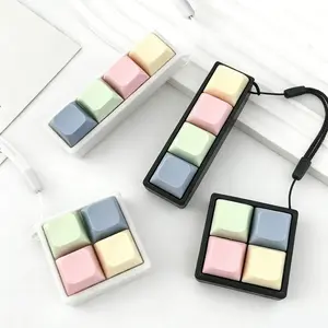 Cute Creamy Keyboard-Style Fidget Toy Keychain Ultra- Refined Design with 4 Keys for Adults Relaxation & Tactile Feedback Everyday Gift