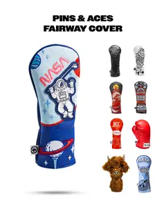 Pins and Aces- Golf Fairway Headcovers - Fairway Wood Head Covers Unique Fun Designs Durable Premium Construction Reinforced Stitching Soft Protective Interior Fits Callaway, Titleist, Ping, PXG, Nike, TaylorMade Fun, Cute, Trendy Style