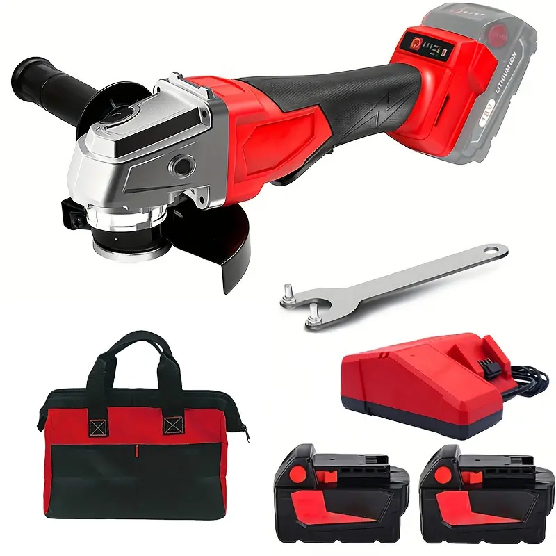Cordless Angle Grinder (Tools Only, Batteries Not Included) - 18V Lithium-Ion Battery Compatible, 4-1/2" / 5" Unlock Slide Switch, Small Accessories Included, Suitable for Tile, Stone Polishing, Father’s Day Gift