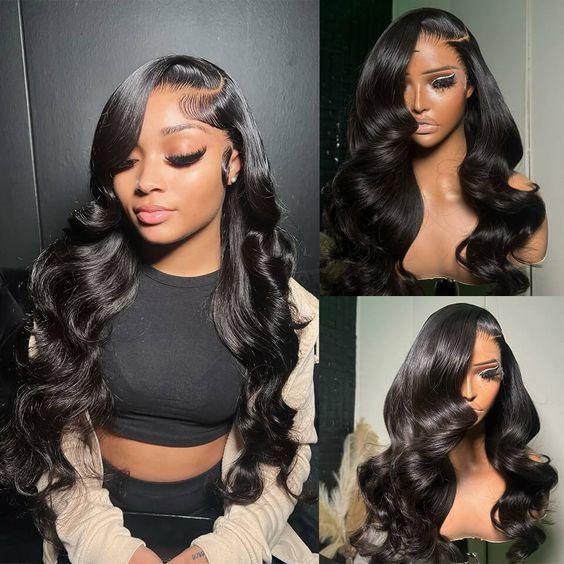 Bling Hair Glueless Body Wave 5x5 Transparent Lace Closure Wig Preplucked 30 32 Inch Body Wave Wigs Human Hair Ready to Wear 6x4 Lace Front Wig For Women