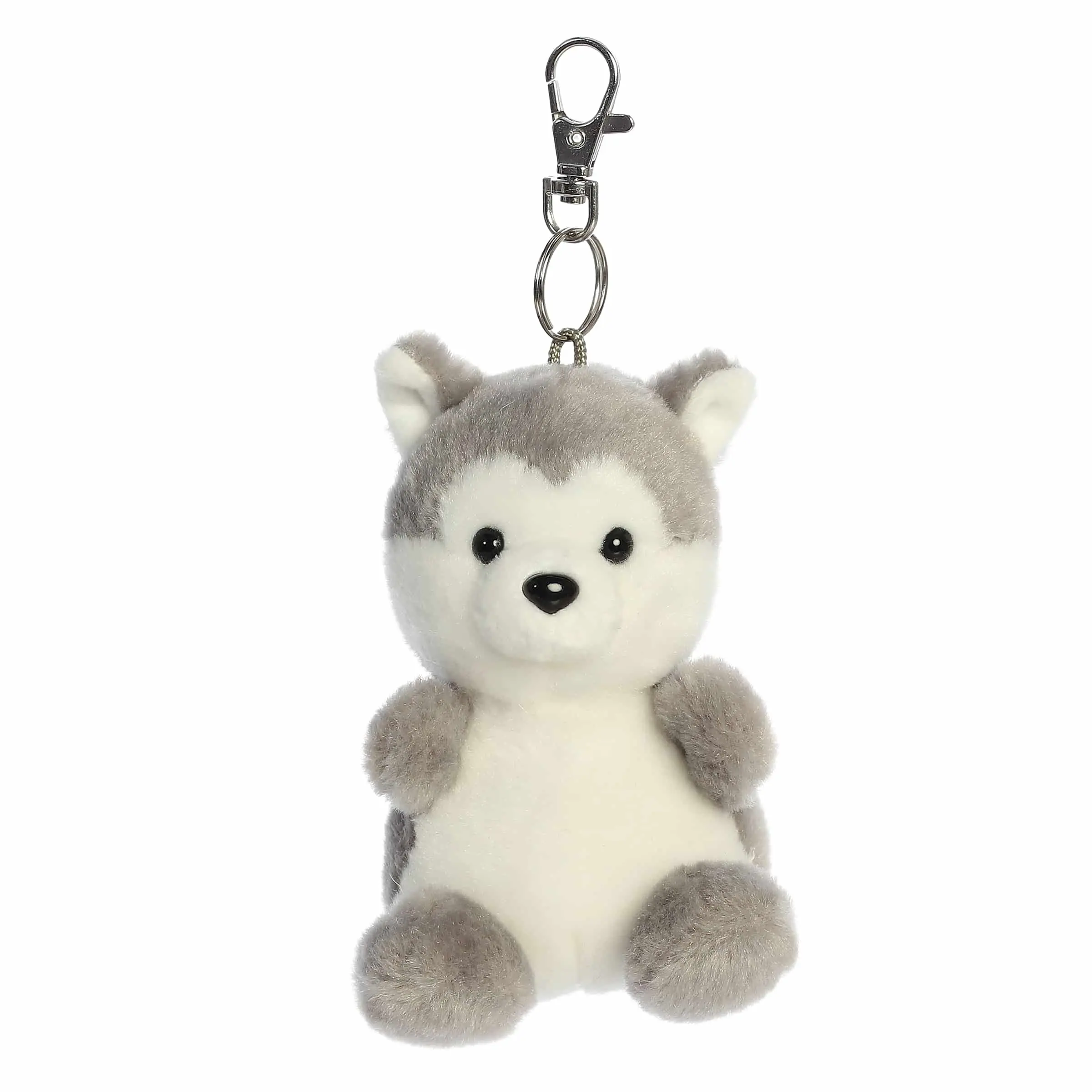 Palm Pals Adorable Busky Husky Gray Soft Plush Collectable Stuffed Animal