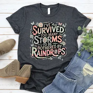 Love in Faith | Too Many Storms Tee – Empowering Faith T-Shirt for Women Who Have Weathered Life’s Storms with God Cotton Fit