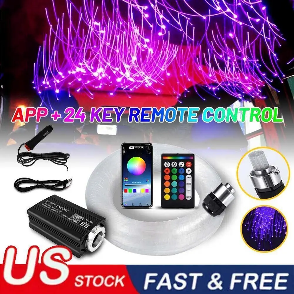 1000pcs Deluxe Meteor Shower Lighting Kit - Fiber Optic Star Ceiling for Car/Home with Remote Control System Led Roof Twinkle