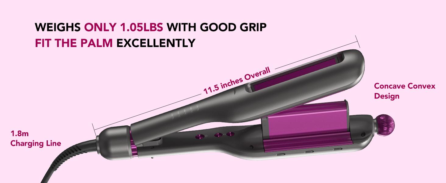 SKG WaveFlex 4-in-1 Adjustable Hair Waver Crimper – Beach Waves Curling Wand, Mermaid Hair Style, Ceramic 4 Barrel Sizes, 5 Temp Settings &  Negative Ionic Care, Fast Heat-Up, Safe and Easy to Use