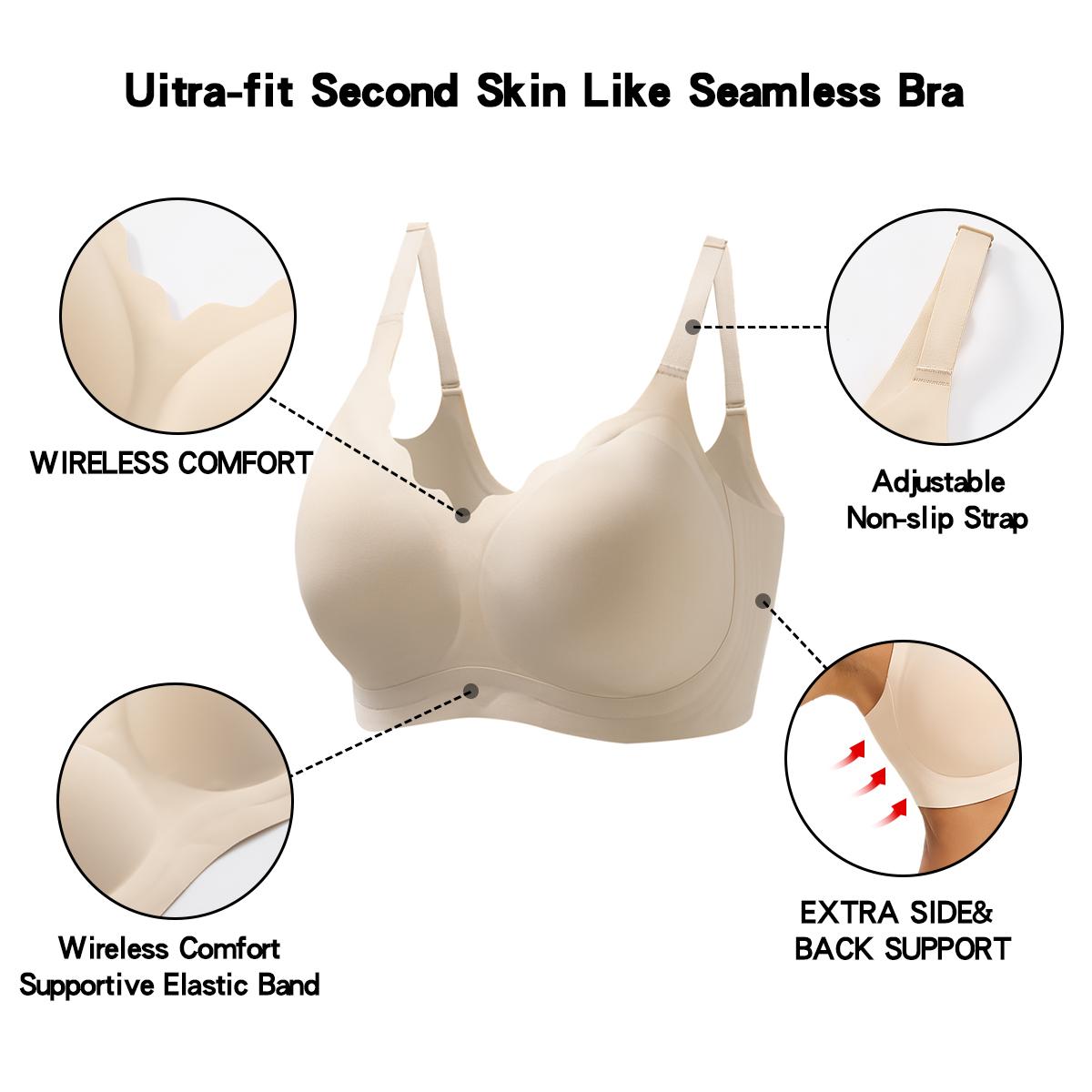 VRCOMFY Jelly Wireless T-shirt Bra - Seamless,magic uplifting, plus size Friendly, comfortable, soft, women's, Everyday, push-up, underwear, women's, Apparel, Basics, full coverage plunge bra Womenswear Minimalist