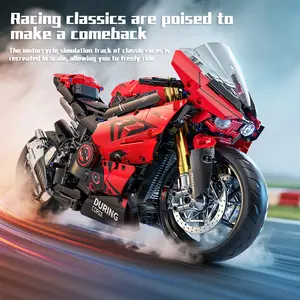 2045+PCS 1:5 Pink Motorcycle Building Blocks | DIY Model Creative Gift