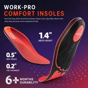 PCSsole Plantar Fasciitis Comfort Cushioning 220+lbs Insoles Men Women- Heavy Duty High Arch Support Inserts with Comfort Cushion Orthotic Pain Relief Insoles for Flat Feet - Arch Pain - Heel Pain -Work Boot Shoe Insole