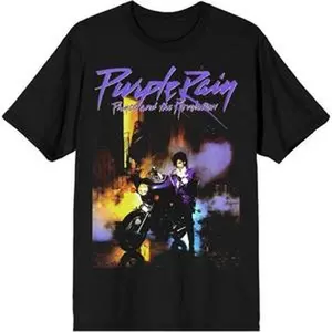 Purple Rain Graphic Crew Neck T-Shirt  Prince Purple Rain Graphic T Shirt  Casual Streetwear For Music Fans And Adults