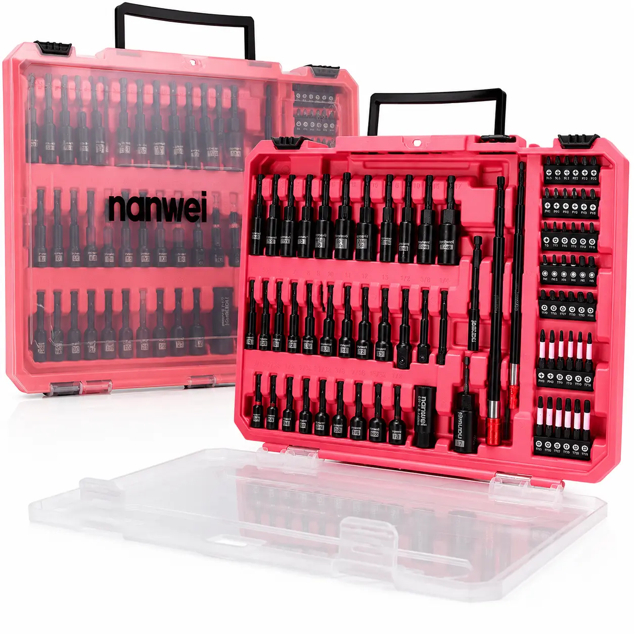 80-Piece Magnetic Impact Nut Driver Set, Metric & SAE, with Socket Adapters, Bit Holder, Wing Nut Driver, Universal Sockets, Quick Release Extension, Power Bits & Multifunctional Switchable Screwdriver Toolbox, Assorted Screwdriver Bits, Metric Magnetic N