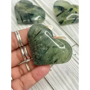 Prehnite Hearts for Declutter, Release, Deep Healing