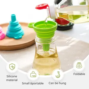 6-Pack Collapsible Silicone Funnels for Kitchen - Small, Medium & Large Sizes - Foldable Food-Grade Funnels for Water Bottles, Protein Shakes & Liquid Transfer - Heat Resistant & Space Saving - Orange